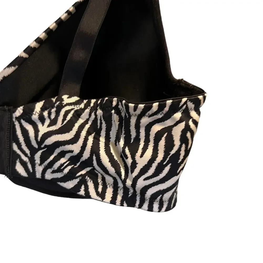 Playtex Side Smoothing Underwire Bra Adjustable Strap Zebra Print Size 38DD